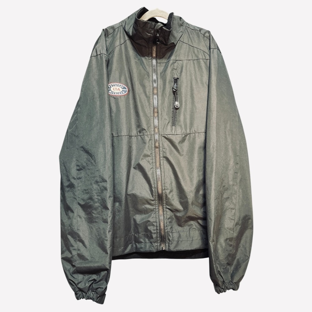 Cheneral Men's Black Windbreaker Jacket Size M Full-Zip Lightweight Outerwear‎